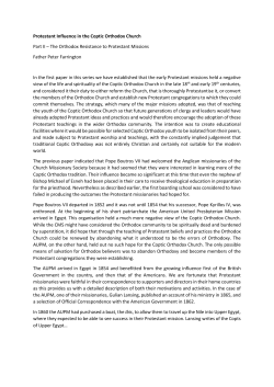 Protestant Influence in the Coptic Orthodox Church Part II &ndash; The