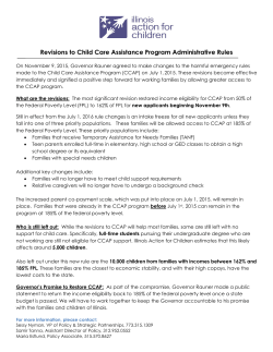 Revisions to Child Care Assistance Program Administrative Rules