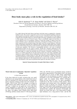 Does body mass play a role in the regulation of food intake?