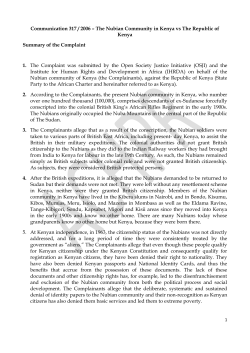 Communication 317 / 2006 &ndash; The Nubian Community in Kenya vs