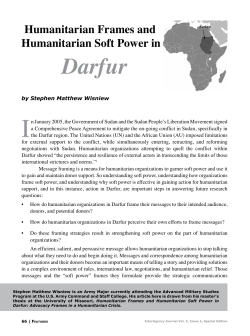 Humanitarian Frames and Humanitarian Soft Power in Darfur