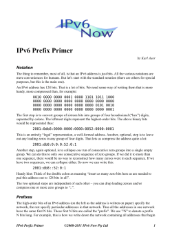 IPv6 Prefix Primer