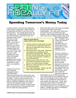 Spending Tomorrow`s Money Today