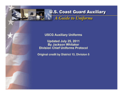 USCG Auxiliary Uniforms Updated July 25, 2011 By Jackson
