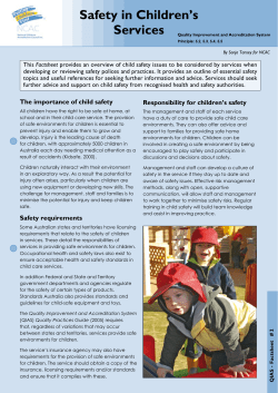 Safety in Children`s Services