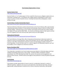 Post Graduate Opportunities in France
