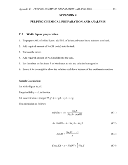 Appendix C: PULPING CHEMICAL PREPARATION