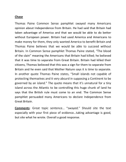 Chase Thomas Paine Common Sense pamphlet swayed many