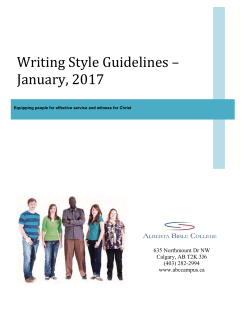 Alberta Bible College`s Writing Style Guidelines