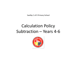 Calculation Policy Subtraction &ndash; Years 4-6