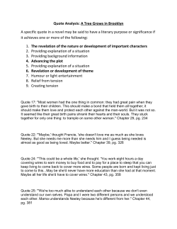 Quote Analysis: A Tree Grows in Brooklyn A specific quote in a novel