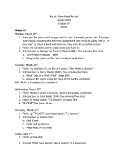 Fourth Nine-Week Period Lesson Plans English IV Kientz Week #1
