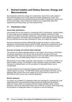 3 Nutrient Intakes and Dietary Sources: Energy and