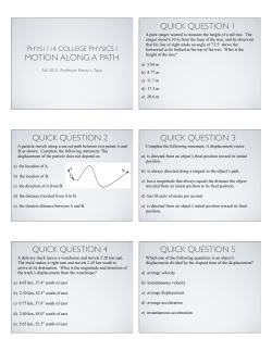 motion along a path quick question 1 quick question 2