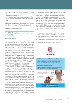IYC 2011 Description and Analysis of Activities