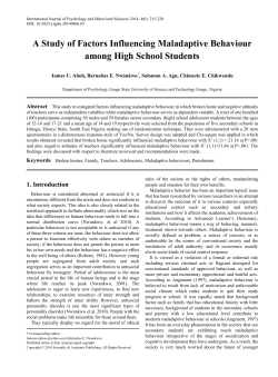 A Study of Factors Influencing Maladaptive Behaviour among High