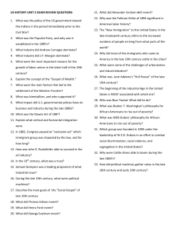 US HISTORY UNIT 2 EXAM REVIEW