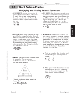 8-1 Word Problem Practice