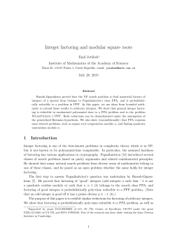 Integer factoring and modular square roots