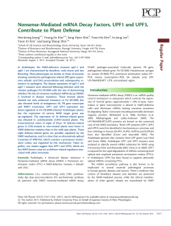 Nonsense-Mediated mRNA Decay Factors, UPF1 and UPF3