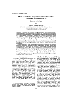 Effects of Incubation Temperature on Crocodiles