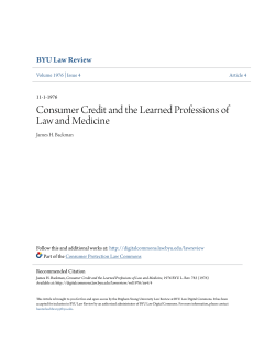 Consumer Credit and the Learned Professions of Law and Medicine