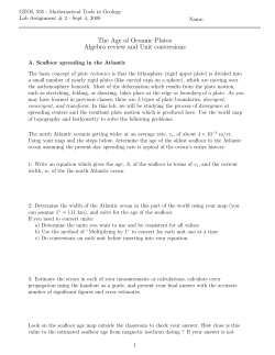 The Age of Oceanic Plates Algebra review and Unit conversions
