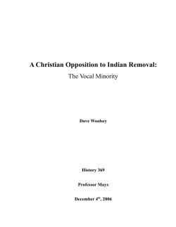 A Christian Opposition to Indian Removal