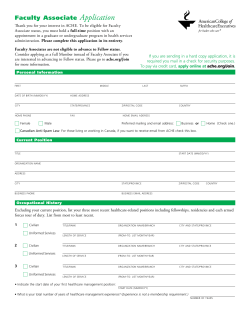 Application - American College of Healthcare Executives