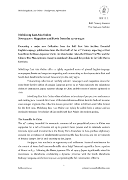 Mobilizing East Asia Online Newspapers, Magazines and