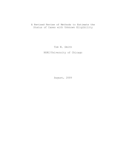 A Revised Review of Methods to Estimate the Status of Cases with