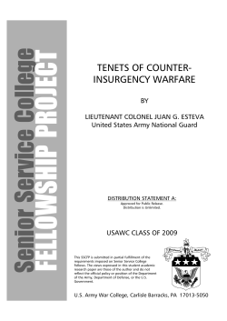 tenets of counter- insurgency warfare