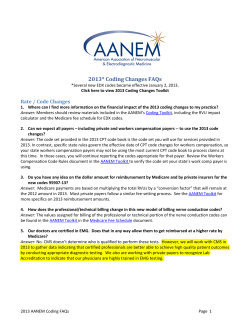 2013* Coding Changes FAQs