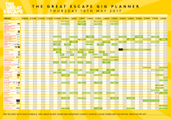 gig planner pdf - The Great Escape