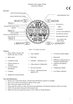 1 Altimeter and Compass Watch Instruction Manual Overview