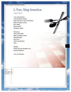 I, Too, Sing America