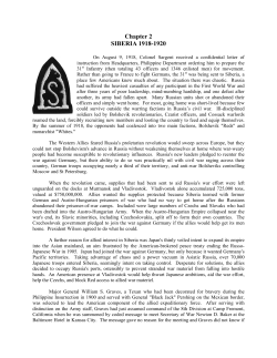 Chapter 2 SIBERIA 1918-1920 - The 31st Infantry Regiment