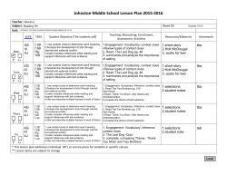 Johnston Middle School Lesson Plan 2015-2016
