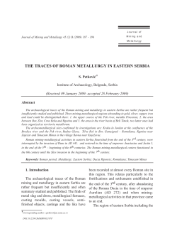 the traces of roman metallurgy in eastern serbia