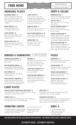 FOOD MENU - Big Ditch Brewing Company