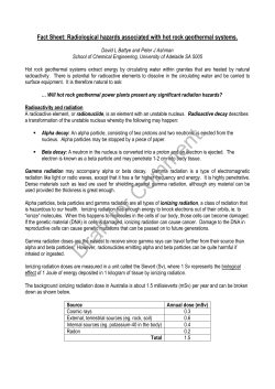 Fact Sheet: Radiological hazards associated with hot rock