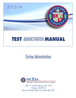 TEST ADMINISTRATION MANUAL On