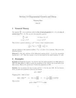 Section 3.8 Exponential Growth and Decay