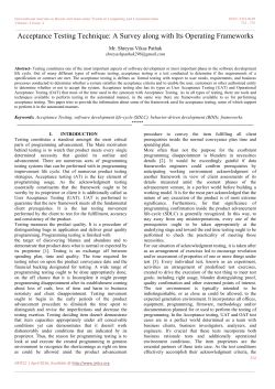 Acceptance Testing Technique: A Survey along with Its