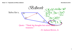 Notes 7.4 - Trapezoids and Kites.notebook