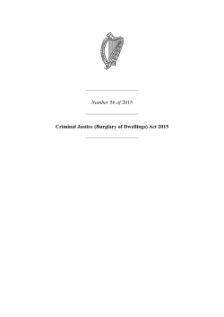 Number 56 of 2015 Criminal Justice (Burglary of Dwellings) Act 2015