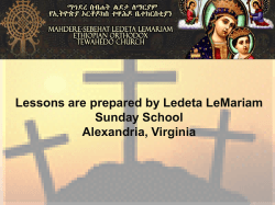Lessons are prepared by Ledeta LeMariam Sunday School
