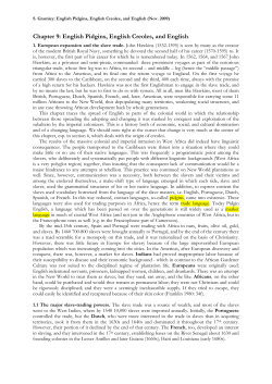 Chapter 9: English Pidgins, English Creoles, and English.