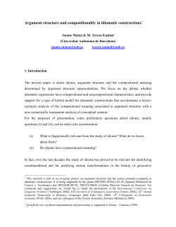 Argument structure and compositionality in idiomatic