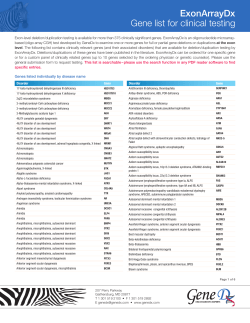 ExonArrayDx Gene list for clinical testing